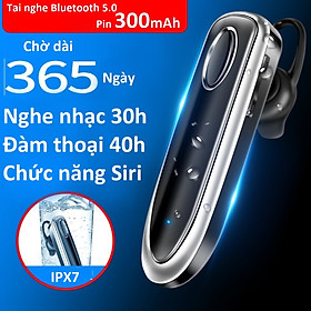 Mua Tai nghe Bluetooth không dây 5.0  âm thanh nổi Hifi  kết nối 2 điện thoại   pin 300mAh nghe nhạc và đàm thoại từ 30 đến 40 giờ tùy theo mức âm lượng