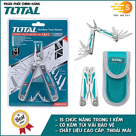 Mua Bộ kềm dao gấp gọn đa năng 15 công dụng có túi đựng TOTAL TFMFT01151 - 15 chức năng tiện lợi  túi vải đựng cao cấp  bộ kìm