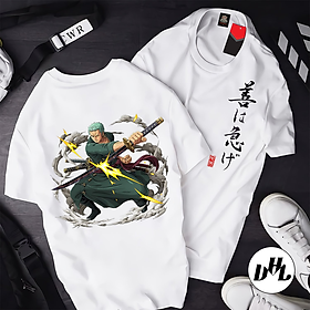 Áo thun trắng Anime, Manga Naruto Zoro 05, Unisex Nam Nữ có Size áo từ 25-95kg