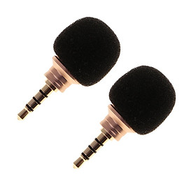 2 Pcs Mini Portable 3.5mm Straight Plug Mic Microphone for Recorder Phone