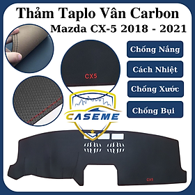 Thảm da taplo vân carbon cao cấp dành cho xe Mazda CX-5 2018 - 2021