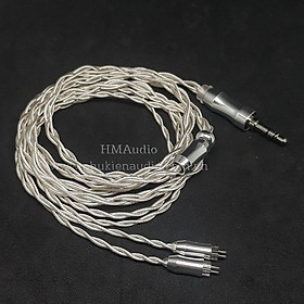 Dây tai nghe đồng mạ bạc OFC 1.2mm tết 4 - Connector 2pin 0.78mm mạ Rhodium