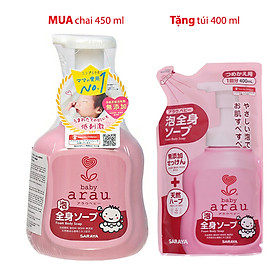 Combo Sữa Tắm Cho Em Bé Arau Baby (Bình 450ml + Túi 400ml)