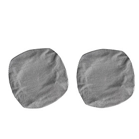 2pcs Removable Stretch Slipcover Office Computer Chair Seat Cover Protector Grey