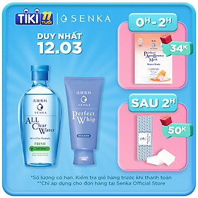 Bộ đôi Senka làm sạch cho mọi loại da (Nước Tẩy Trang Senka Fresh 230ml + SRM Tạo Bọt Senka Perfect Whip 120g)