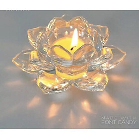 Mua Đế nến thủy tinh hoa sen