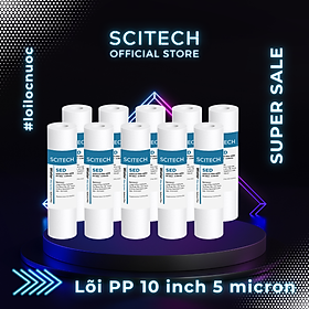 Combo 10 lõi lọc PP 10 inch 5 micron - Lõi số 1 máy lọc nước Nano/UF/RO, bộ lọc thô - Hàng chính hãng