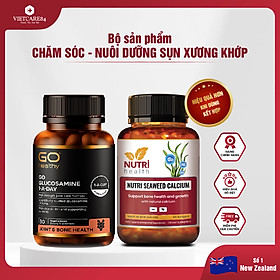 Bộ sản phẩm chăm sóc xương khớp: Viên xương khớp GO GLUCOSAMINE 1-A-DAY ; Canxi hữu cơ New Zealand Nutri Seaweed Calcium