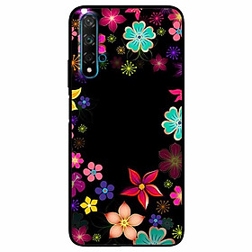 Ốp lưng dành cho Huawei Nova 5T mẫu Hoa Đủ Sắc Nền Đen