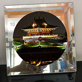 Mua Đồng hồ thủy tinh vuông 20x20 in hình Temple - đền thờ (52) . Đồng hồ thủy tinh để bàn trang trí đẹp chủ đề tôn giáo