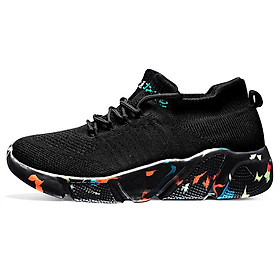 Giày chạy bộ chạy mùa hè nhẹ đi giày thể thao ngoài trời thông thường Color: Black Shoe Size: 42