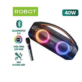 Mua Loa Bluetooth KTV ROBOT RB600 Công Suất 40W LED RGB Micro Không Dây Màng Loa Kép 3 Inch - HÀNG CHÍNH HÃNG