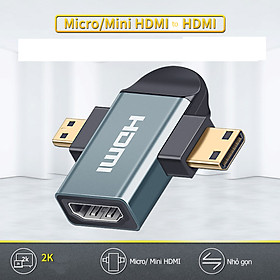 Mua Đầu chuyển Mini/ Micro HDMI ra cổng HDMI âm 2in1 kết nối camera  laptop lên màn hình tivi cổng HDMI