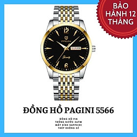 Đồng Hồ Nam Đẹp Cao Cấp Chính Hãng Pagini Pa5566 Dây Thép Không Gỉ - Chống Nước 3ATM - Kim Dạ Quang Cao Cấp