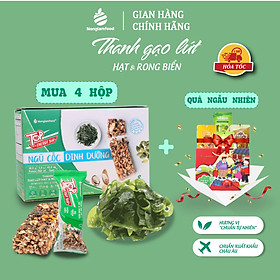 [THUẦN CHAY]Thanh gạo lứt Hạt & Rong Biển Nonglamfood hộp 8 thanh 136g | Chay mặn đều dùng được | Hỗ trợ ăn kiêng giảm cân | Bữa ăn dinh dưỡng thay thế lành mạnh