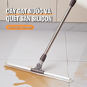 Cây gạt nước sàn nhà Kitimop-G35 chổi quét nhà lưỡi silicon mềm dẻo, cán thép chống gỉ tăng giảm chiều dài từ 85-135cm - BÀN GẠT 35CM