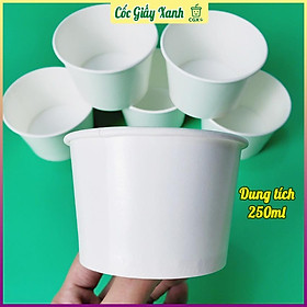 Mua 50 Tô Bát Giấy 250ml Trắng Trơn CÓ NẮP  Dùng 1 Lần  Giấy 2 Lớp PE Siêu Dày Dặn  Cứng Cáp