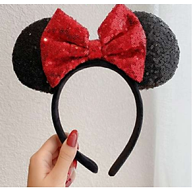 BĂNG ĐÔ CÀI TÓC HÌNH TAI CHUỘT MINNIE LẤP LÁNH