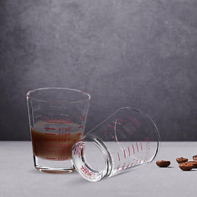 2 Pieces  Glasses Measuring Cup with Scale, Liquid Measuring Cup, Multipurpose Mini Measure Heavy Glass, Clear  Glass for Party Bar