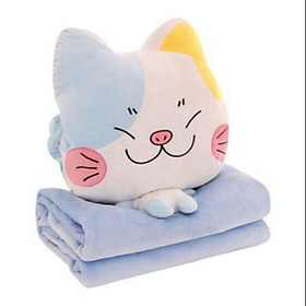 Mua Bộ chăn gối văn phòng siêu tiện ích hình mèo nửa mặt trắng