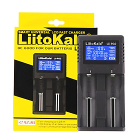Bộ sạc pin thông minh LIITOKALA LII-PD2 2 khe cắm Độc lập - Phích cắm của UK-Size Vương quốc Anh cắm