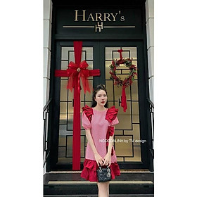 ĐẦM BABYDOLL TAY NGẮN THIẾT KẾ NHÚNG VÁY XÒE CỰC XINH NHA CÁC NÀNG IU ƠI - Red