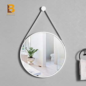 Mua Gương tròn treo tường bằng dây da cao cấp Bảo Long dùng làm gương trang điểm  gương decor phòng cực đẹp đường kính từ 40-70cm