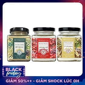 Combo 3 Bột Hũ Milaganics Dưỡng Da: Cám Gạo (90g) + Yến Mạch (90g) + Đậu Đỏ (100g)
