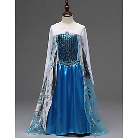 Đầm Công Chúa Elsa Frozen Tay Trắng Logo
