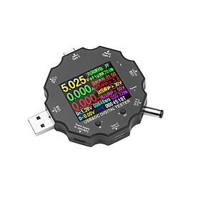 USB3.0/DC/Type-C USB Tester Detector Meter Multimeter with 2-Way Current Measurement 1.8 Inch Color Screen for Testing