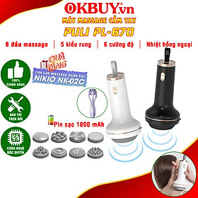 Máy massage cầm tay không dây pin sạc mini 8 đầu Puli PL-670