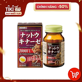 Thực phẩm chức năng: Viên uống hỗ trợ điều trị tai biến Orihiro Natto kinase 2000FU 60 viên nội địa Nhật Bản