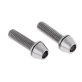 2 Pieces High Strength Titanium Alloy  M5x16 M5x18 M5x20mm Cycling Bicycle Bike Bolts Tapered Head Screws - Choose Colors & Size