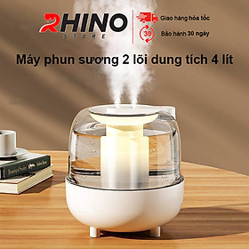 Mua Máy phun sương tinh dầu lớn Rhino H804 4000ml tạo ẩm  2 lõi phun  tích hợp đèn  dung tích lớn - Hàng chính hãng