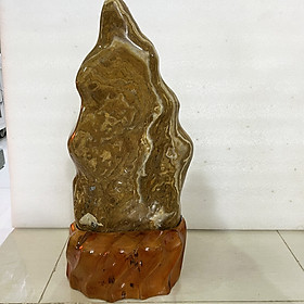Mua Cây đá tự nhiên mệnh Kim và Thổ cao 59 cm nặng 22kg  màu vàng đậm vân siêu đẹp(59cmx22kg) phongthuymenhkim