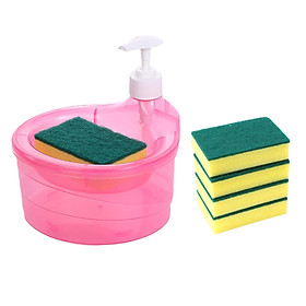 Soap Dispenser and Scrubber Holder 5 Sponge Sink Dish Washing Soap Dispenser