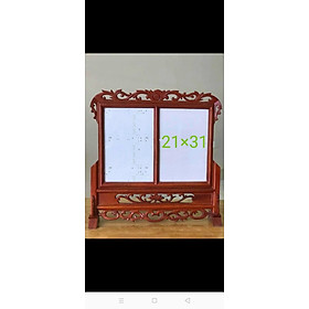 Mua Khung ảnh thờ đôi bằng gỗ hương kt lồng ảnh 21×31cm