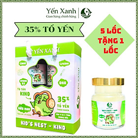 35% tổ yến - Nước tổ yến sào chưng dành cho trẻ em Kid's nest sữa non KIND - Yến Xanh hương sữa - Lốc 4 lọ x 70ml