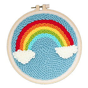 Rainbow Punch  Starter Kits with Basic Tools Soft Yarn DIY Needlework