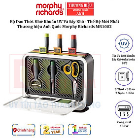 Bộ Dao Thớt Khử Khuẩn UV Và Sấy Khô 65ºC Morphy Richards MR1002 Thế Hệ Thứ 3 - Công suất: 130W - HÀNG NHẬP KHẨU