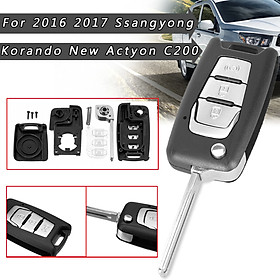 3 Button Key Case Fob Blade For SsangYong Korando / New Actyon / C200 16-2017