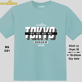 TOKYO, mã G91. Áo thun nam nữ in siêu đẹp. Áo phông thoát nhiệt GOKING hàng hiệu cao cấp - Biển, vải 100 cotton - XL