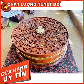 Mua Khay Đựng Bánh Kẹo Mứt Tết Bằng Gỗ Hương Mẫu Trống Đồng Đông Sơn