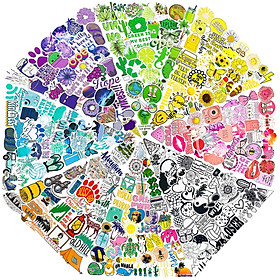 Set 60 Sticker mix tổng hợp các màu ảnh ép lụa (giao mẫu ngẫu nhiên)