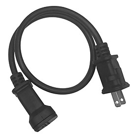 1-15P Male to 1-15R Female Power Cable Black Power Adapter Cord 2 Prong