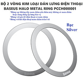 Mua Bộ 2 vòng kim loại dán lưng điện thoại để dùng với sạc không dây nam châm hoặc hít nam châm ô tô Baseus Halo Ring _ hàng chính hãng