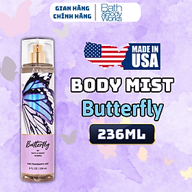 Body Mist Bath And Body Works Nam Nữ Chính Hãng Butterfly, Xịt Thơm Body Toàn Thân Hương Nước Hoa 236ml