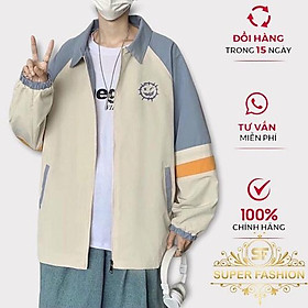 Áo khoác Dù Nam Fashion 2 Lớp Lót Dù Mền Mịn Phối Sọc Tay Vàng Cao Cấp