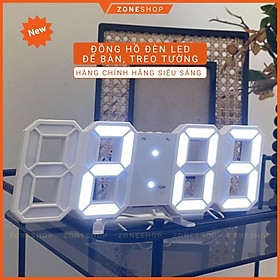 Mua Đồng Hồ LED 3D Để Bàn  Treo Tường Thông Minh ZONEHOUSE Smart Clock Với Chức Năng Báo Thức  Nhiệt Độ  Cảm Biến