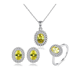 Bộ Trang Sức Nữ Bằng Bạc S925 Italy Đính Đá Cao Cấp BNT615 Bảo Ngọc Jewelry Có 3 Món
